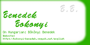 benedek bokonyi business card